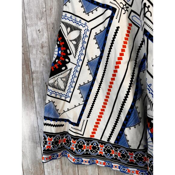 Flying Tomato Dress Womens sz Small Ivory Navy Black Aztec Halter Fit &‎ Flare - Picture 5 of 8